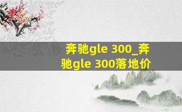 奔驰gle 300_奔驰gle 300落地价